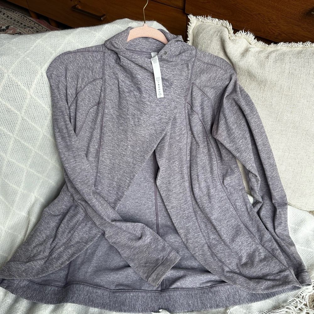 Lululemon Gray/purple Long Sleeve Athletic Top